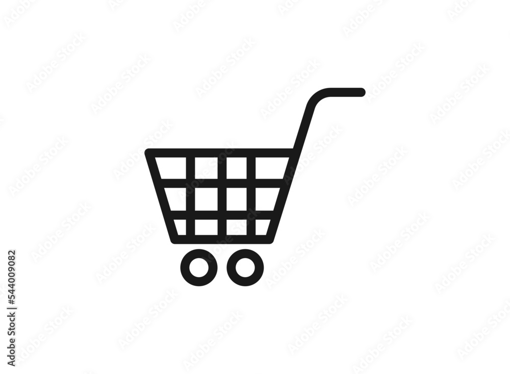 Shopping cart vector icon, flat design. Isolated on white background. Shopping cart vector icon, flat design. Isolated on white background.