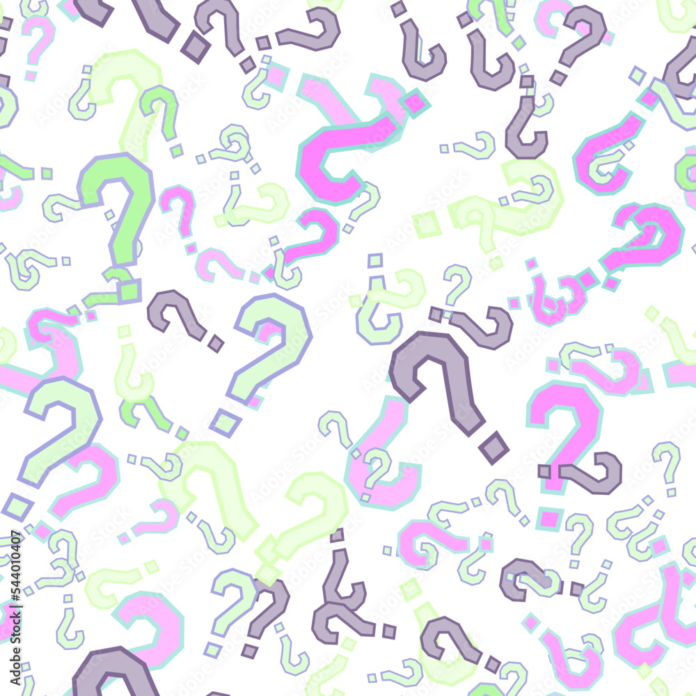 Quiz seamless pattern. Question marks, doubt, faq Quiz seamless pattern. Question marks, doubt, faq