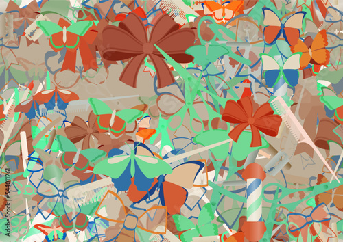 Background pattern abstract seamless design texture. Theme is about parlor, salon, wild, design, shaving, gorgeous, spring, scissors, tropical, silhouette, embellishment, exotic, decoration