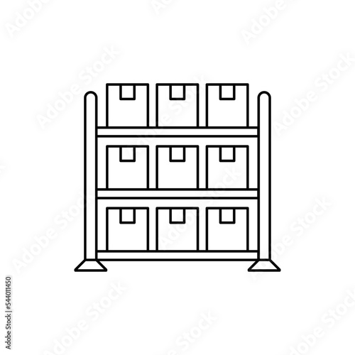 warehouse racking icon in line style icon, isolated on white background