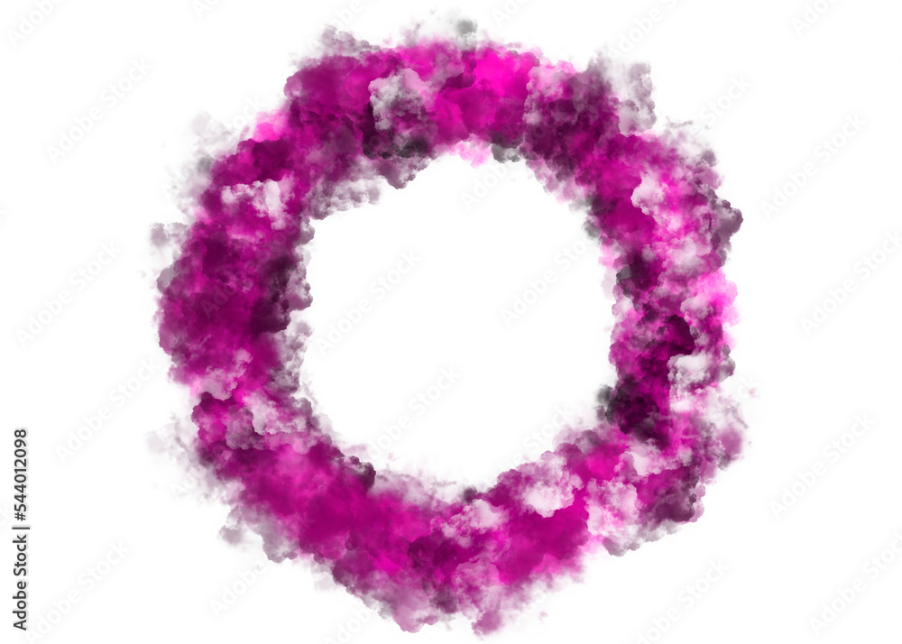 pink abstract smoke texture. Circle frame template