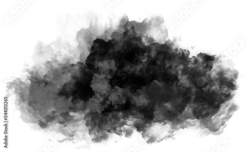 Explosion of a black cloud of smoke