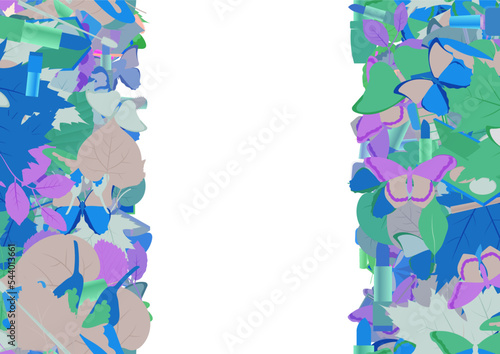 Background pattern abstract seamless design texture. Vertical stripes. Border frame, transparent background. Theme is about silhouette, beauty, redbud, background, maple, pomade, powder
