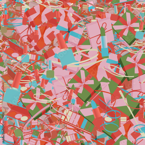 Background pattern abstract seamless design texture. Theme is about anniversary, toiletry, giftbox, decor, background, holiday, offer, birthday, love, repeat, nail polish, pomade, striped fabric