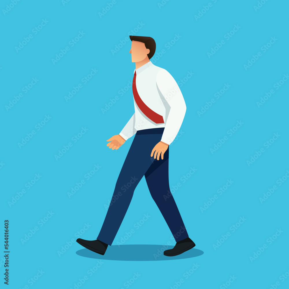 character businessman walking vector illustration 