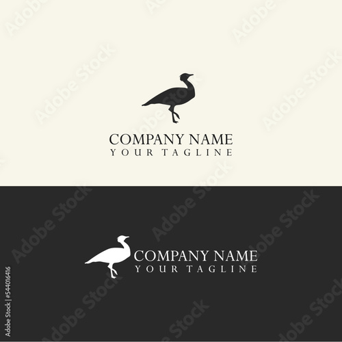 logo illustration of houbara bustard bird vector photo
