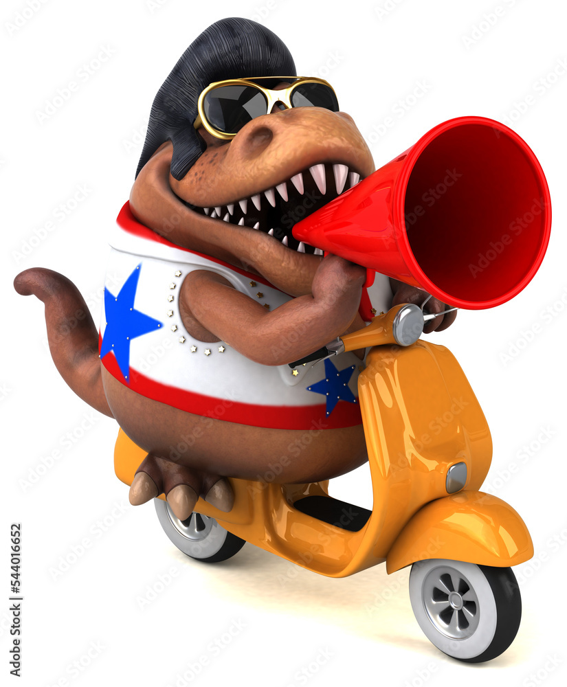 Fun 3D cartoon illustration of a Trex rocker Stock Illustration | Adobe ...