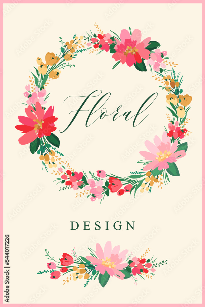 Vector floral design. Template for card, poster, flyer, cover, home decor and other