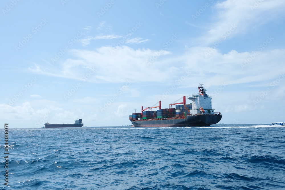 A big vessel ship that carrying the stocks and goods at the sea of Male, Maldives. A big vessel ship that carrying the stocks and goods at the sea of Male, Maldives.