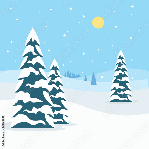 beautiful frosty winter sunny day