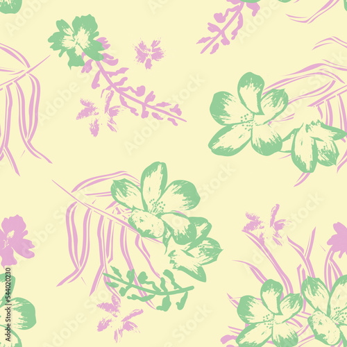 Oriental Floral Seamless Pattern Design Background