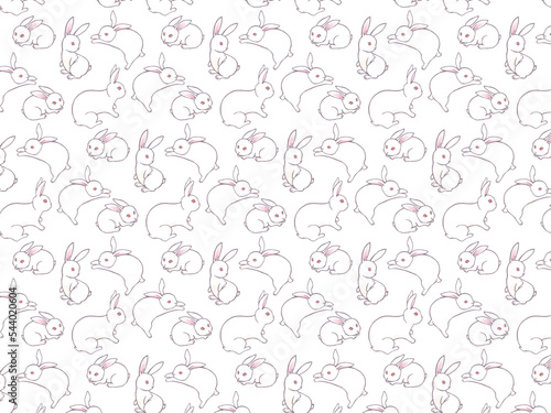 うさぎの背景①白_白背景