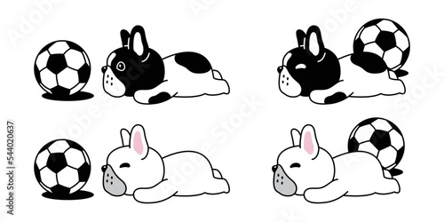 dog vector french bulldog icon football soccer sport ball toy pet puppy character cartoon symbol tattoo stamp scarf illustration clip art isolated design
