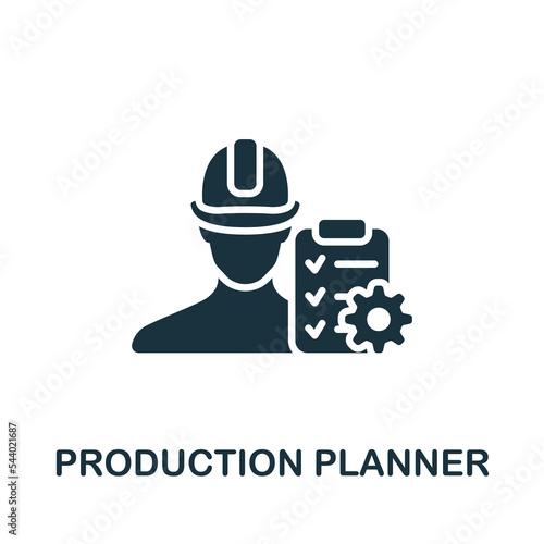 Production Planner icon. Monochrome simple Company Structure icon for templates, web design and infographics