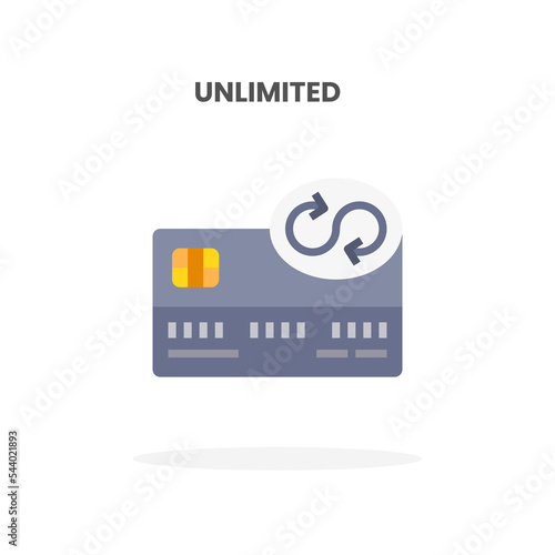 Credit Card Unlimited flat icon. Vector illustration on white background. Can used for web, app, digital product, presentation, UI and many more.