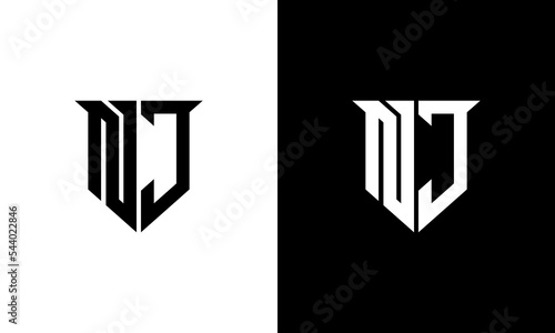 letter nj modern logo design photo