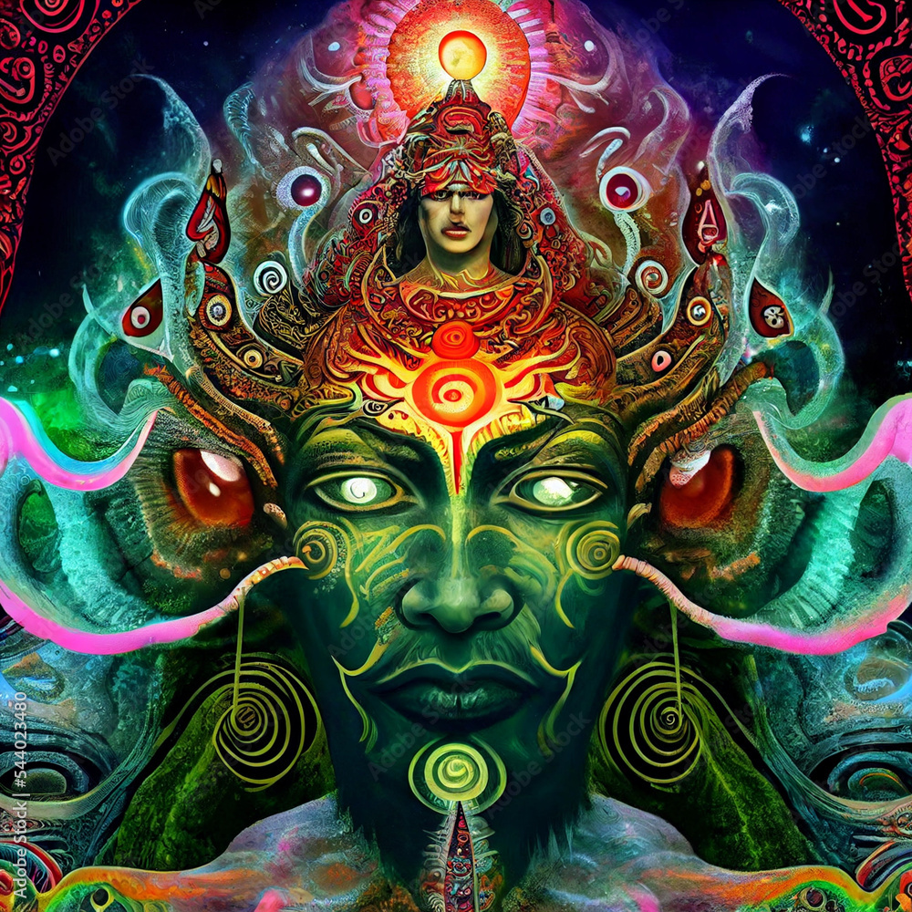 Spiritual beings illustration - psychedelic art Spiritual beings illustration - psychedelic art