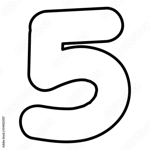 Number five vector illustration in black and white design