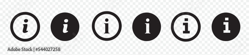 Info icons set. Information icon collection. Info button. Info symbol flat style on transparent background