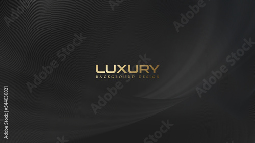 Luxuru black abstract background design with diagonal line flow pattern. Vector horizontal template for digital premium business web banner, formal invitation, voucher, prestigious gift certificate