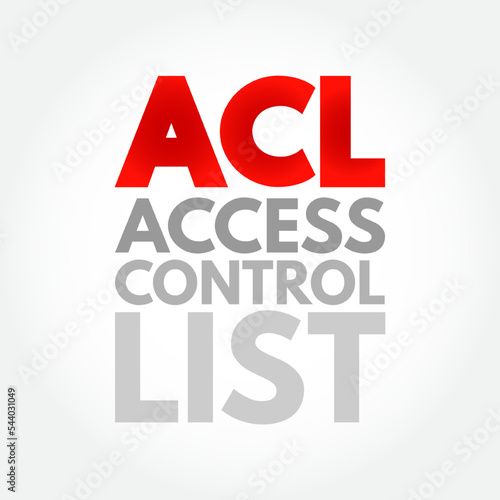 ACL - Access Control List is a list of permissions associated with a system resource, acronym concept background