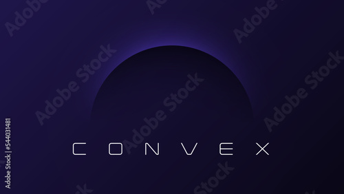Minimalist purple blue premium abstract background with volume arc line shape. Luxury geometric minimal vector design business poster, brochure, presentation, banner. Ultra thin convex graphic
