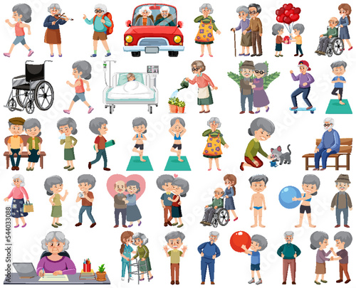 Wallpaper Mural Collection of elderly people icons Torontodigital.ca