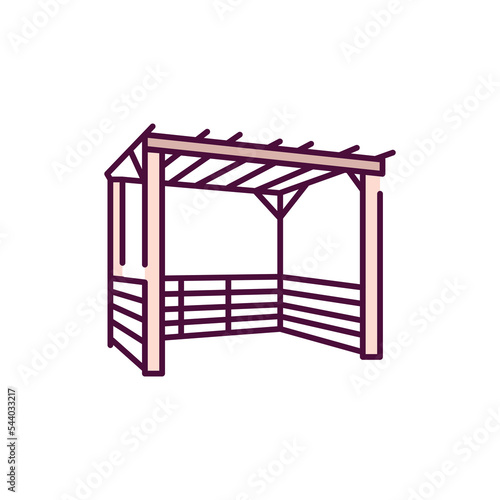 Pergola color line icon. Pictogram for web page