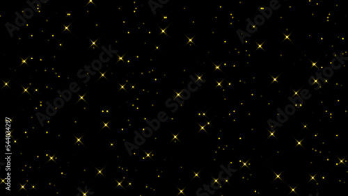 Cuadro en lienzo Twinkling Yellow Glint Lights Overlay Background
