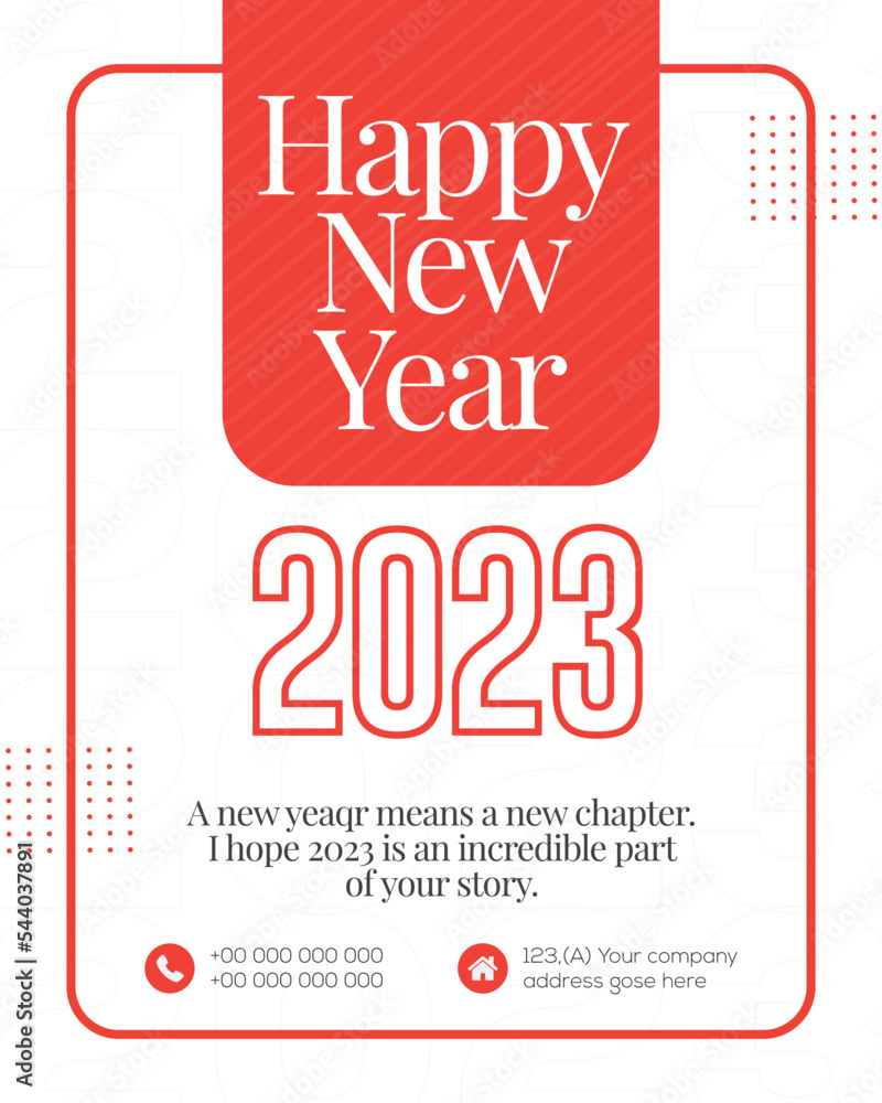 Happy new year 2023 banner post template design Happy new year 2023 banner post template design