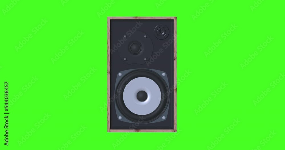Movement of the loudspeaker on a green background, 4K animation. Movement of the loudspeaker on a green background, 4K animation.