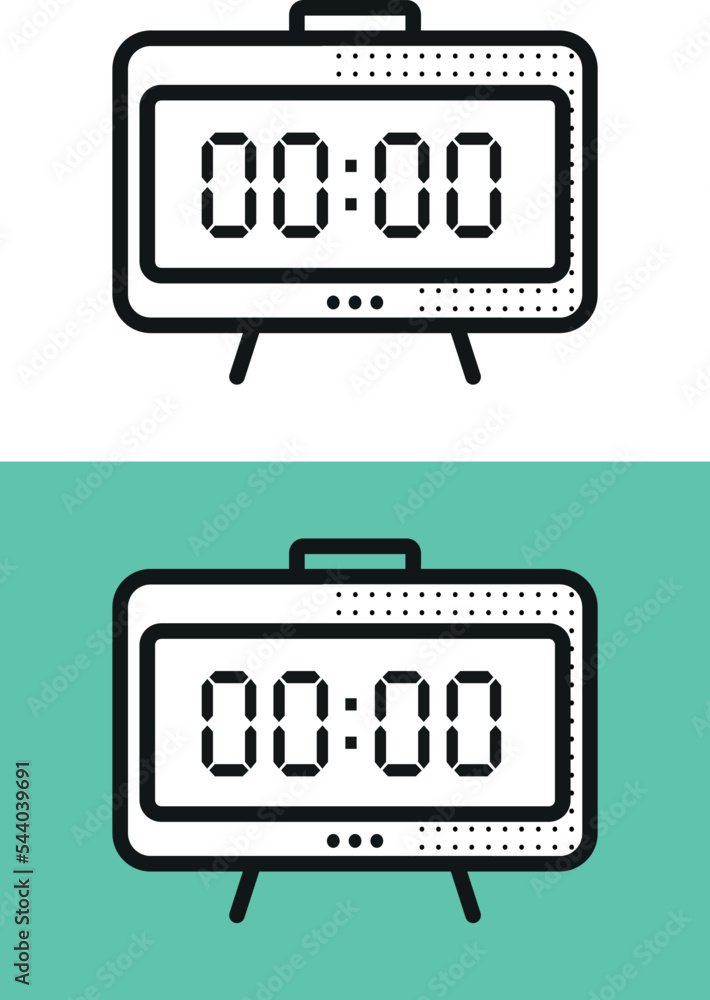 Digital alarm clock vector icon illustration with dots Digital alarm clock vector icon illustration with dots