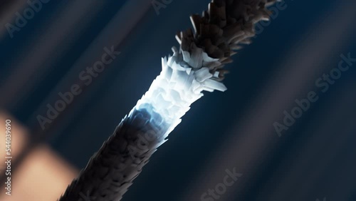 3D rendering animation of hair restoration hair, Hair repairing of hair care, from root to tip of hair, beauty concept