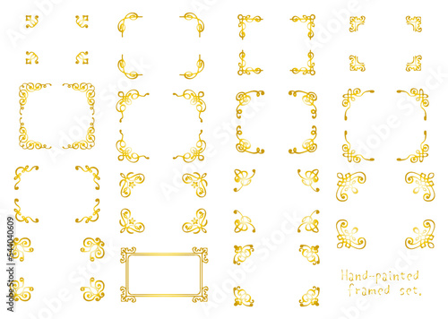 手書きのフレームセット（金）