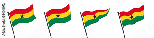 Waving Glorious Ghana Flag Set