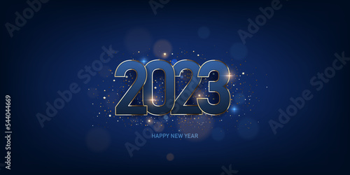 Happy new year 2023 background. Holiday greeting card design. Vector illustration.