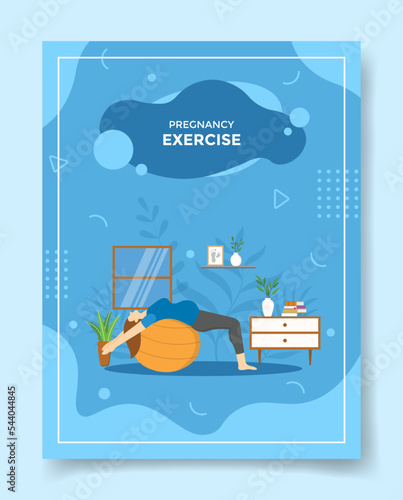 pregnancy health exercise for template of banners, flyer, books, and magazine cover
