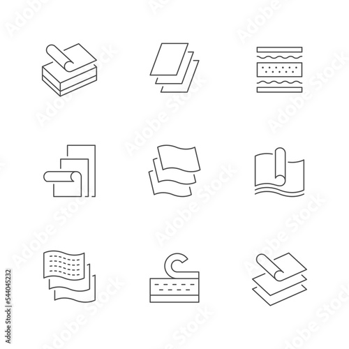 Set line icons of layered material