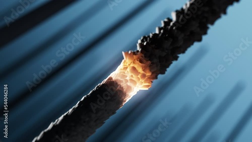 3D rendering animation of hair restoration hair, Hair repairing of hair care, from root to tip of long hair, beauty concept