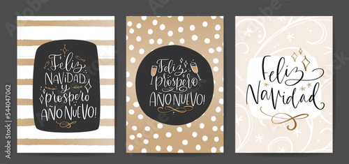Cartas de felicitación Feliz Navidad, Que tengas un maravilloso Año Nuevo con deseos navideño, caligrafía mensaje, árbol de Navidad y corazón imágenes de colores negro, blanco y oro.