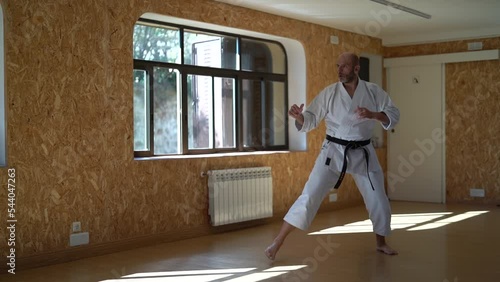 practica de karate por experto en artes marciales photo
