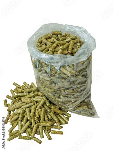 Alfalfa herb on a white background, isolate, close-up