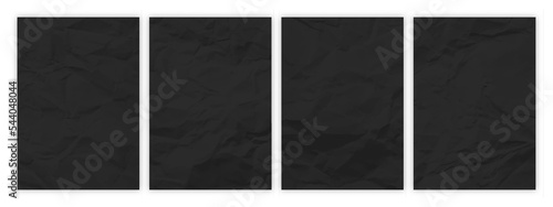 Set of A4 pages crumpled paper