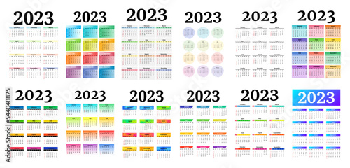 Calendar for 2023 isolated on a white background