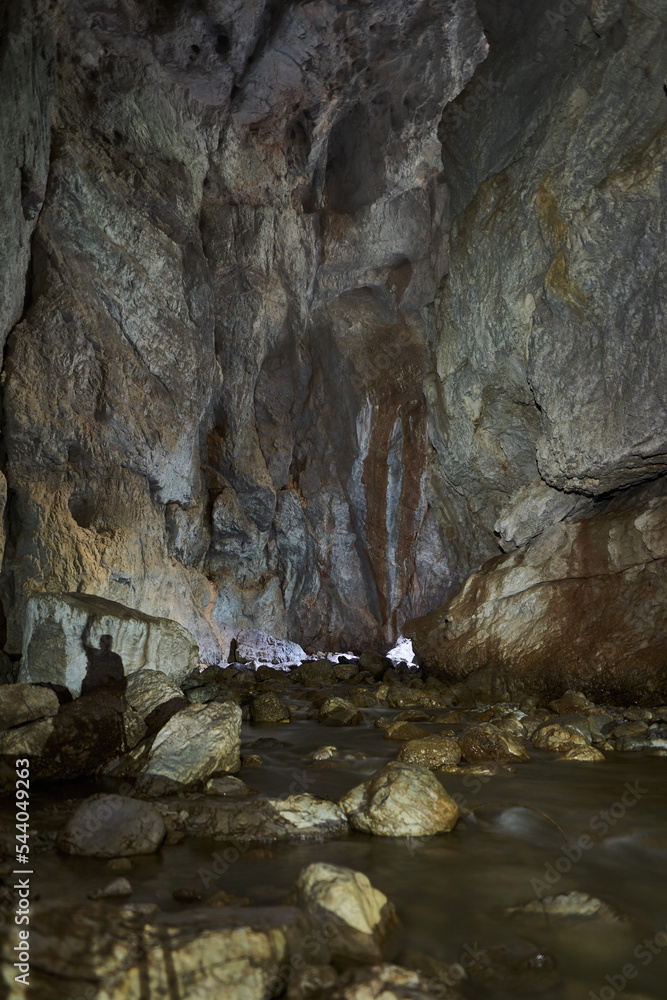 Underground river in a cave
