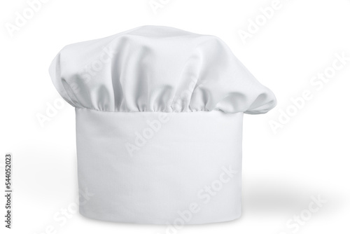 Classic white chef hat on the desk