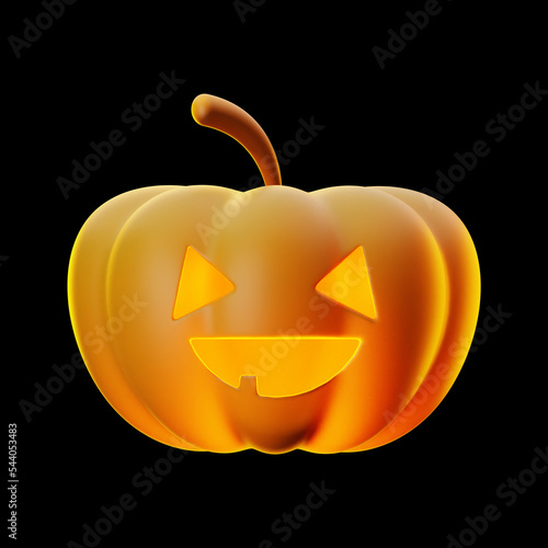 premium hallowen pumpkin icon 3d rendering on isolated background