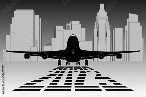  2023, new year, elegant vector illustration, number 2023 logo. The plane takes off in the new 2023