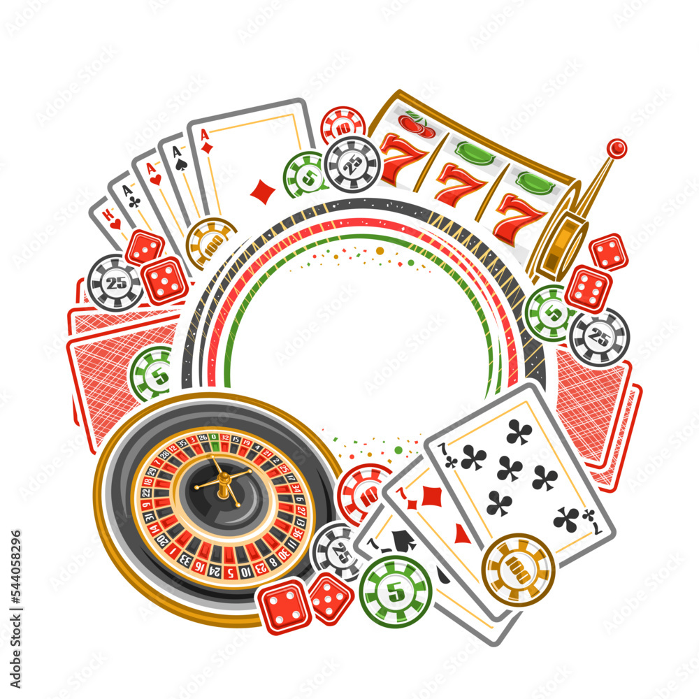 Ταπετσαρία Vector frame for Casino with copy space for text, circle signboard for casino in
