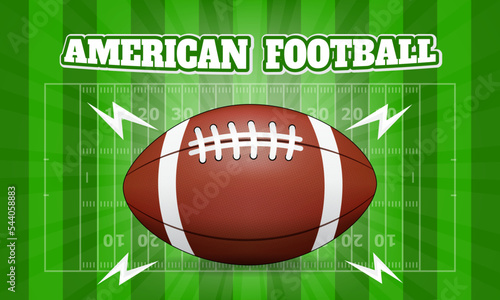 American football illustration on sunburst background design